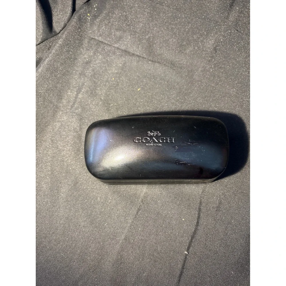 Coach New York Black Hard Shell Eyeglass Sunglasses Case Clamshell Logo‎